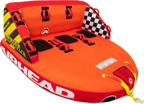 Vista 12 de Airhead Mable Towable Tube for Boating, 1-4 Rider Inflatable Boat Tube for Water Tubing, Heavy Duty Full Nylon Cover, EVA Foam Pads, Dual Tow Point