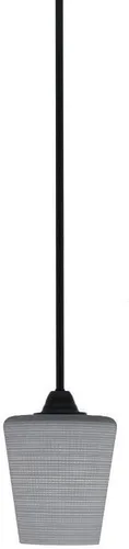 Vista 248 de Toltec Lighting Paramount - Mini colgante de 1 luz en acabado negro mate con cristal de arte perla de 7 pulgadas y estilo negro