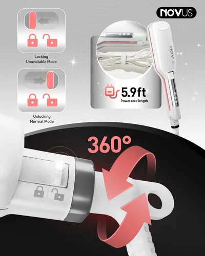 Vista 6 de NOVUS Rizador de cabello ondulado de 4 barriles, rizadores de pelo de ondas poco profundas, herramienta caliente con cerámica, rizador de ondas