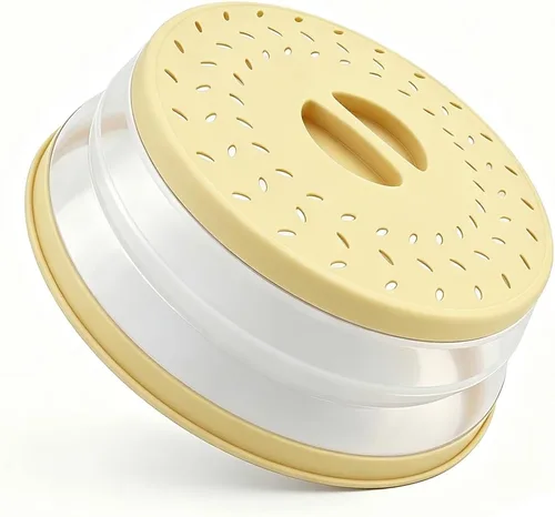 Vista 47 de Cubierta plegable para salpicaduras de microondas, cubierta para platos de microondas con ventilación de vapor, silicona y plástico sin BPA