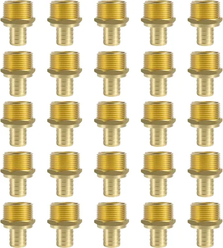 Vista 6 de SUNGATOR Paquete de 2 adaptadores machos Pex de 1 pulgada, latón sin plomo, accesorios Pex de 1 pulgada