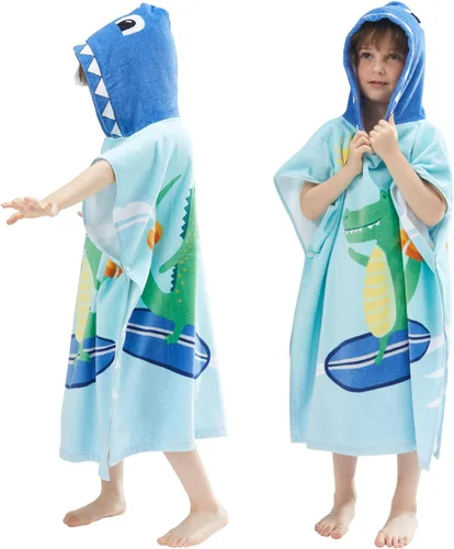 Vista 16 de BANGSAUR Toalla con capucha para niños, para el baño, la playa, toallas de algodón suave, absorbente, para piscina, con capucha, poncho para bebé
