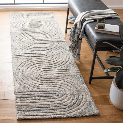 Vista 13 de SAFAVIEH South Hampton Collection - Alfombra decorativa, 2 x 3 pies, color beige, lana abstracta hecha a mano, ideal para zonas de alto tráfico