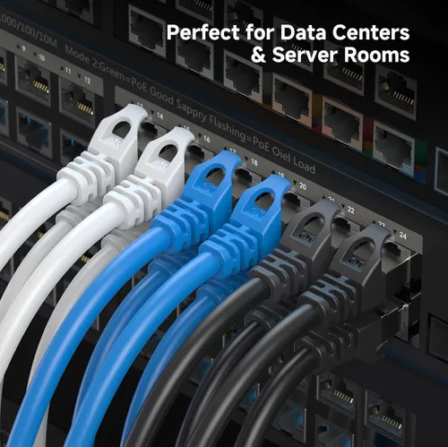 Vista 8 de Cable Matters Paquete de 5 cables Ethernet Cat 6A blindados cortos sin enganches de 10 Gbps, cable Cat 6A, cable Cat6A, cable Ethernet, negro