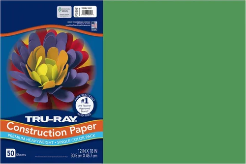Vista 10 de Tru-Ray® Papel de construcción, 12.0 in x 18.0 in, 50% reciclado, azul atómico, paquete de 50