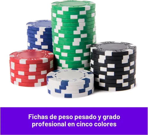 Vista 4 de Spin Master Games, Cardinal Classics, juego de fichas de póquer de 100 piezas, juego de mesa familiar clásico, juego de póquer para principiantes