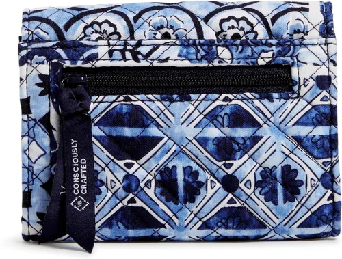 Vista 3 de Vera Bradley Cartera compacta de algodón Riley con protección RFID
