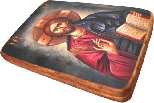 Vista 3 de Icono de madera griego cristiano ortodoxo madera de Jesucristo / A02