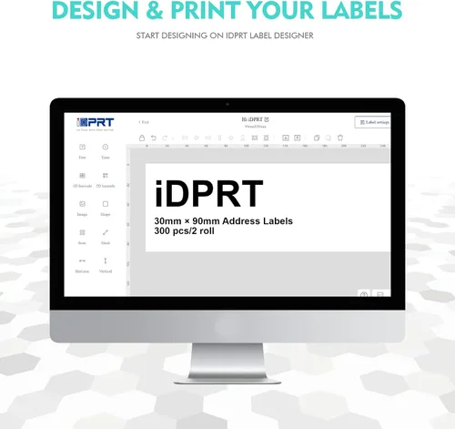 Vista 4 de iDPRT Etiquetas térmicas de dirección postal: 1.18 x 3.54 pulgadas, 2 rollos de 300 unidades, código de barras compatible con iDPRT, Rollo, DYMO