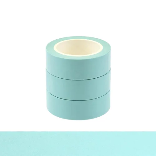 Vista 12 de NatSumeBasics 3 Cintas Washi Azul Claro Lisas Cinta Adhesiva Decorativa para Enmascarar, 32 Pies Cintas Autoadhesivas para Embalaje Decoración