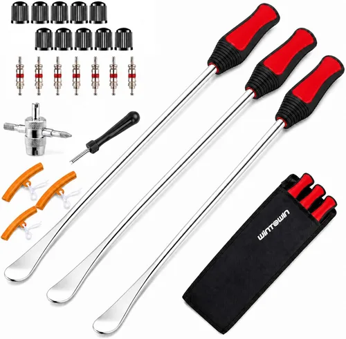 Vista 9 de 14.5" Cucharas de neumáticos Juego de herramientas de hierro para cambio de neumáticos de motocicleta y moto de cross, kit de cucharas para Azul