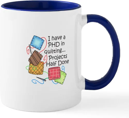 Vista 20 de CafePress Knitting Phd (Projects Half D Mug 11 oz (11.0 fl oz) Taza de café de cerámica