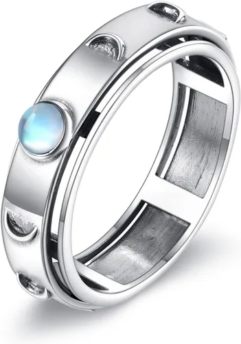 Vista 15 de POPLYKE Anillos giratorios giratorios de plata de ley para mujeres y hombres, para aliviar la preocupación y el estrés, regalo ankh