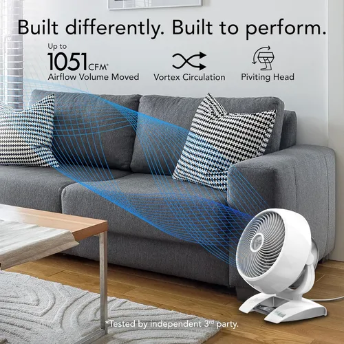 Vista 2 de Vornado 6303DC Ventilador circulador de aire mediano inteligente eléctrico con control de velocidad variable