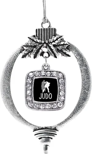 Vista 192 de Inspired Silver - Nana púrpura - Adorno de Navidad plateado - Adorno cuadrado para árbol de Navidad con circonita cúbica - Decoración colgante