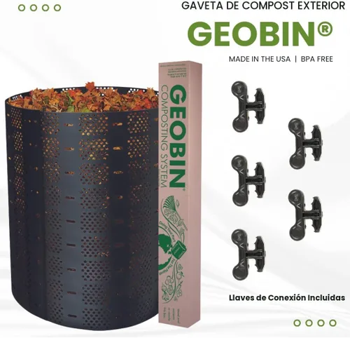 Vista 2 de Geobin Contenedor de compostaje – 246 galones, expandible, fácil de montar, fabricado en los Estados Unidos, compostador para exteriores y patio