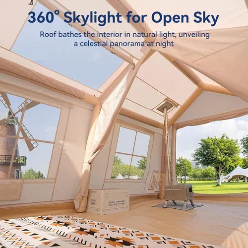 Vista 8 de Inflatable Tent for Camping, Waterproof Oxford Large Blow Up Hot Tent with Pump, Easy Setup Inflatable Glamping House Air Tent for Family