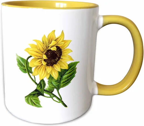 Vista 13 de 3dRose Taza de café, tamaño – 15 oz – Girasol vintage gigante vintage – divertido regalo de taza de café