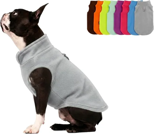 Vista 11 de JACKO & CO - Chaleco de forro polar para perro con anillo de correa - Suéter suave, cálido y ligero para perros pequeños y medianos, cachorros
