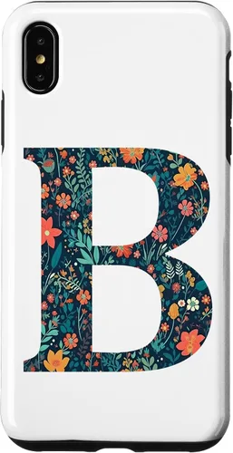 Vista 7 de iPhone 12 mini monograma iniciales floral letra B bonito patrón flores caso