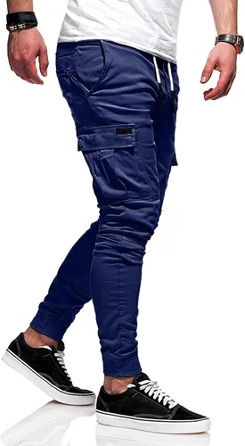 Vista 2 de EELHOE Baggy Cargo Pants for Men Ripstop Relaxed Fit Lightweight Trousers Outdoor Hiking Casual Bottom Pant Multi Pockets