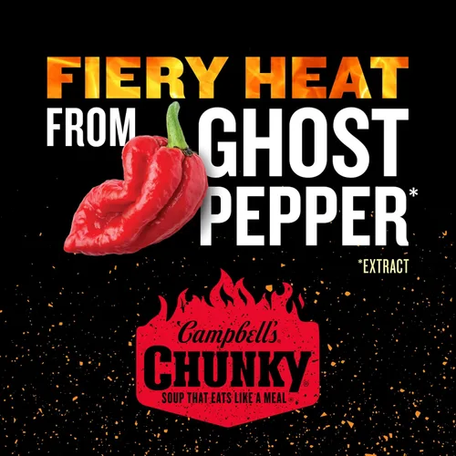 Vista 7 de Campbell's Chunky Sopa de fideos con pollo y pimienta fantasma, lata de 18.6 onzas