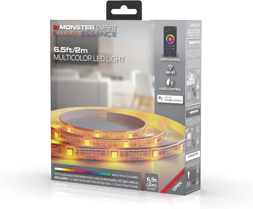 Vista 9 de XTREME Paquete de 2 luces LED multicolor Monster de 6.5 pies, aplicación inteligente, ajustes personalizables, fácil montaje