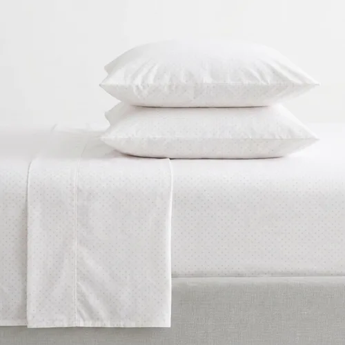 Vista 57 de Martha Stewart - Juego de sábanas tamaño individual con sábana bajera y funda de almohada, ropa de cama de percal de algodón con una sensación