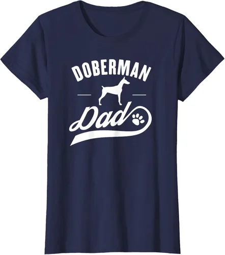 Vista 37 de Doberman Dad - Camiseta para amante del dueño del perro, Negro, S