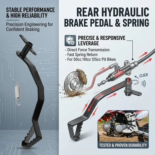 Vista 6 de Kit de pedal de palanca de freno, pedal de palanca de freno hidráulico trasero apto para Pit Dirt Bike, palanca de pedal de freno de motocicleta