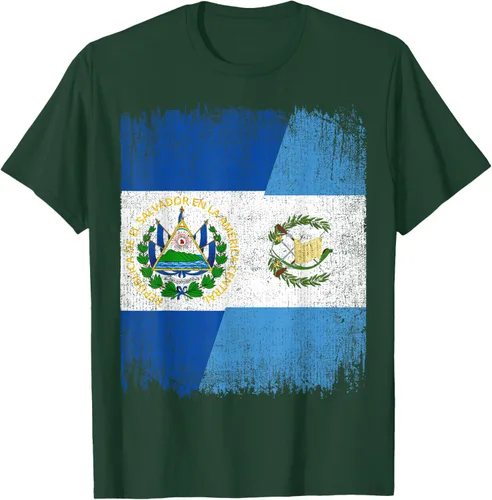 Vista 48 de Camiseta Half El Salvador Bandera de Guatemala con raíces guatemaltecas