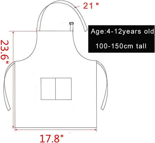 Vista 5 de Toal - Juego de 8 delantales y sombrero de chef, delantales de cocina para niños, coloridos delantales ajustables con 2 bolsillos para niñas, niños
