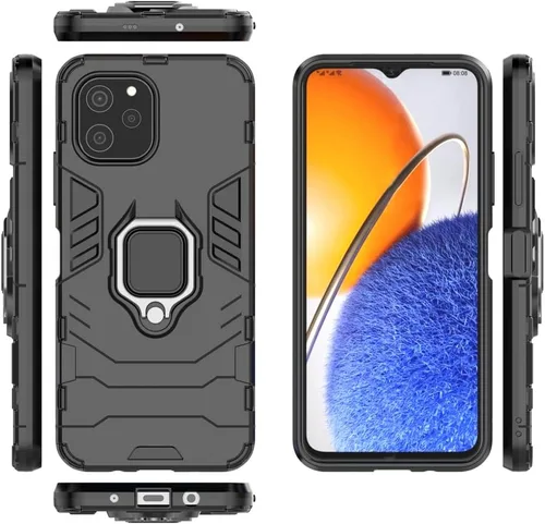 Vista 8 de Funda para Samsung Galaxy A04 4G, carcasa con soporte para Samsung SM-A045F/DS Galaxy A04 4G / SM-A045M/DS SM-A045F SM-A045M, color negro