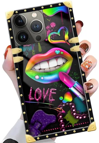 Vista 120 de Funda compatible con iPhone X/Xs, TPU suave de lujo y parte trasera de policarbonato duro para niñas y mujeres, funda protectora a prueba de golpes