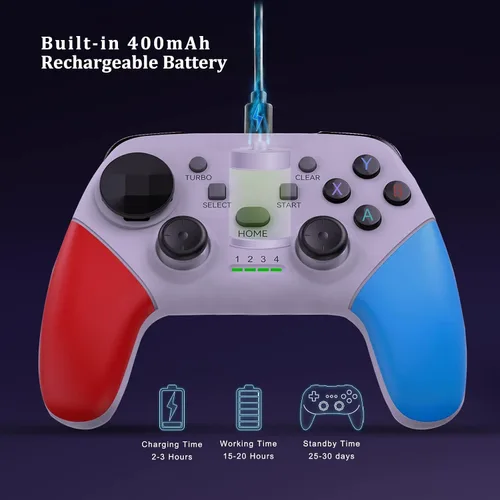 Vista 4 de Megadream Wireless Mobile Gaming Controller Gamepad for iPhoneAndroidiPadPCSwitchPS4PC Joystick with Phone Holder, Supported Cloud Game, Streaming