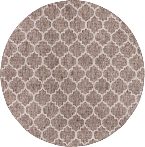 Vista 86 de Unique Loom Outdoor Trellis Collection Alfombra de Área (5' 1" x 8' Oval, Aguamarina/Gris)