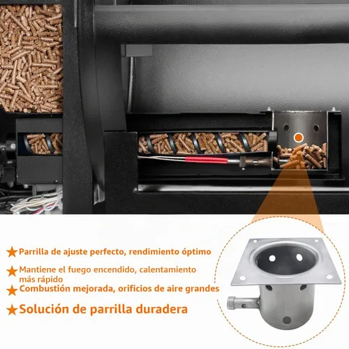 Vista 5 de Repuestos de olla de combustión para parrilla de pellets Traeger, compatible con parrilla Traeger y la mayoría de las parrillas Pit Boss