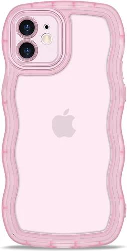 Vista 114 de Anuck Funda para iPhone 13 Pro con borde ondulado, diseño trasero transparente, agarre antideslizante, forma de marco rizado ondulado, a prueba