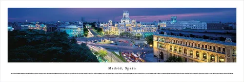 Vista 8 de Blakeway Worldwide Panoramas Madrid, Spain at Twilight-Blakeway Panoramas Skyline Posters, marco de lujo con doble alfombrilla Marco de lujo
