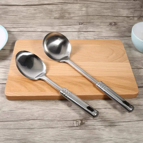 Vista 7 de Juego de 5 utensilios de cocina de acero inoxidable, juego de utensilios de cocina versátiles con mango ergonómico para cocina