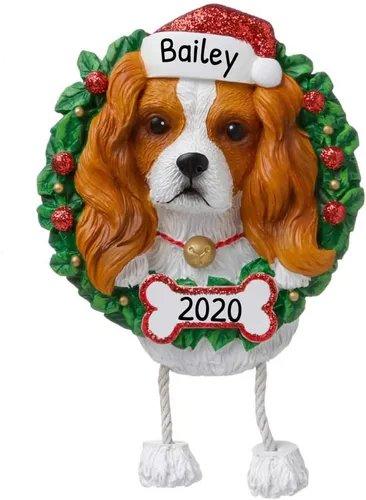 Vista 28 de Adornos de Navidad personalizados para perros 2024 – Corona de perro Beagle Adornos de Navidad para amantes de los perros, adorno de primera Navidad
