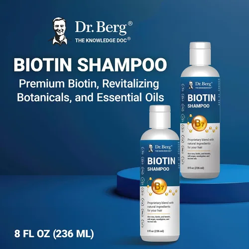 Vista 4 de Dr. Berg - Champú de biotina para hombres y mujeres (fórmula mejorada de alto rendimiento), probado y certificado de forma independiente, sin