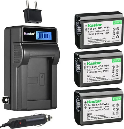 Vista 4 de Kastar NP-FW50 Cargador de batería LCD AC compatible con Sony ILCE-5100, Alpha α5100, a5100, ILCE-6000, Alpha α6000, a6000, ILCE-6100, Alpha α6100