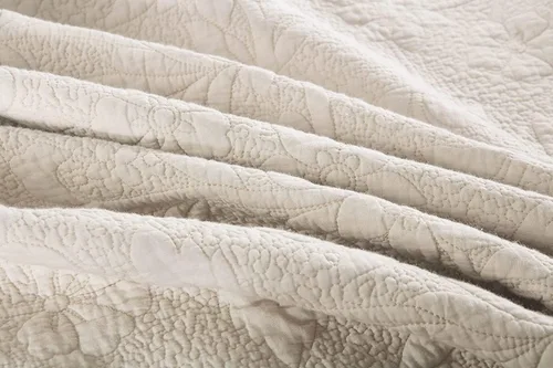 Vista 7 de Brandream Juego de edredón tamaño King de algodón, color beige, juego de ropa de cama de lujo estilo casa de campo, juego de edredón acolchado