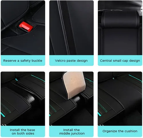 Vista 6 de Juego completo de fundas de asiento de automóvil para Mazda CX-3 2016-2021, de piel sintética, impermeable, cubierta completa, fundas de asiento