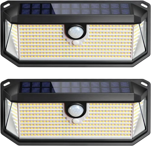 Vista 8 de Brightever - Luces solares para exteriores, 4000LM, 388 LEDs, sensor de movimiento, luces exteriores alimentadas por energía solar, IP65