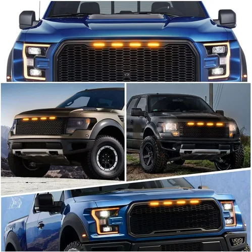 Vista 8 de 4 LED 12W Luces de Advertencia de Parrilla Delantera de Coche Ámbar, Luces de Marcha Diurna Ámbar DRL, Lámpara de Cubierta de Parachoques Delantero