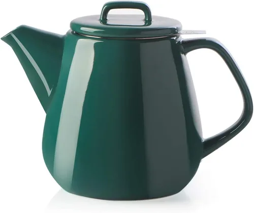 Vista 8 de Sweejar - Tetera de cerámica, tetera de porcelana de 30 onzas con infusor Azul