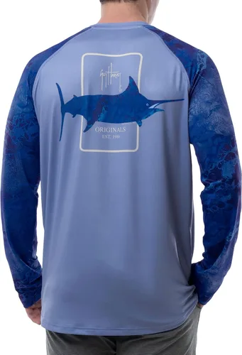 Vista 2 de Guy Harvey Camiseta de protección solar con manga raglán para hombre