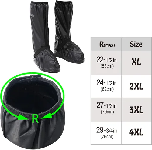 Vista 7 de DJZSSXLW - Fundas impermeables para zapatos de lluvia y nieve, botas de motocicleta para mujeres y hombres, color negro (XL)